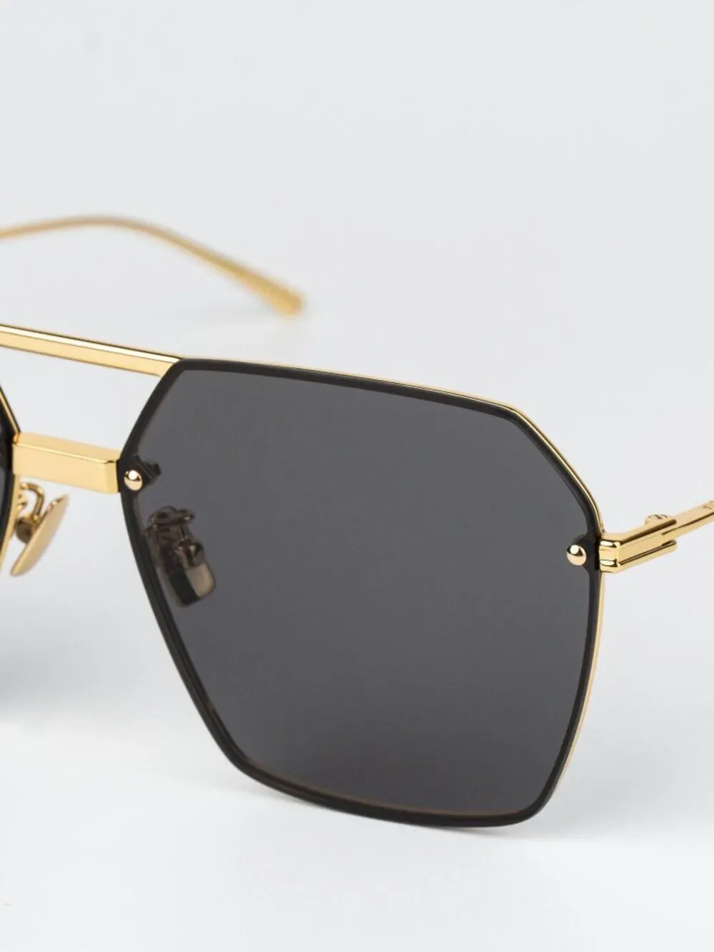 Bottega Veneta Men Sunglasses Gold Grey Pilot BV1045S 001 NEW AUTHENTIC
